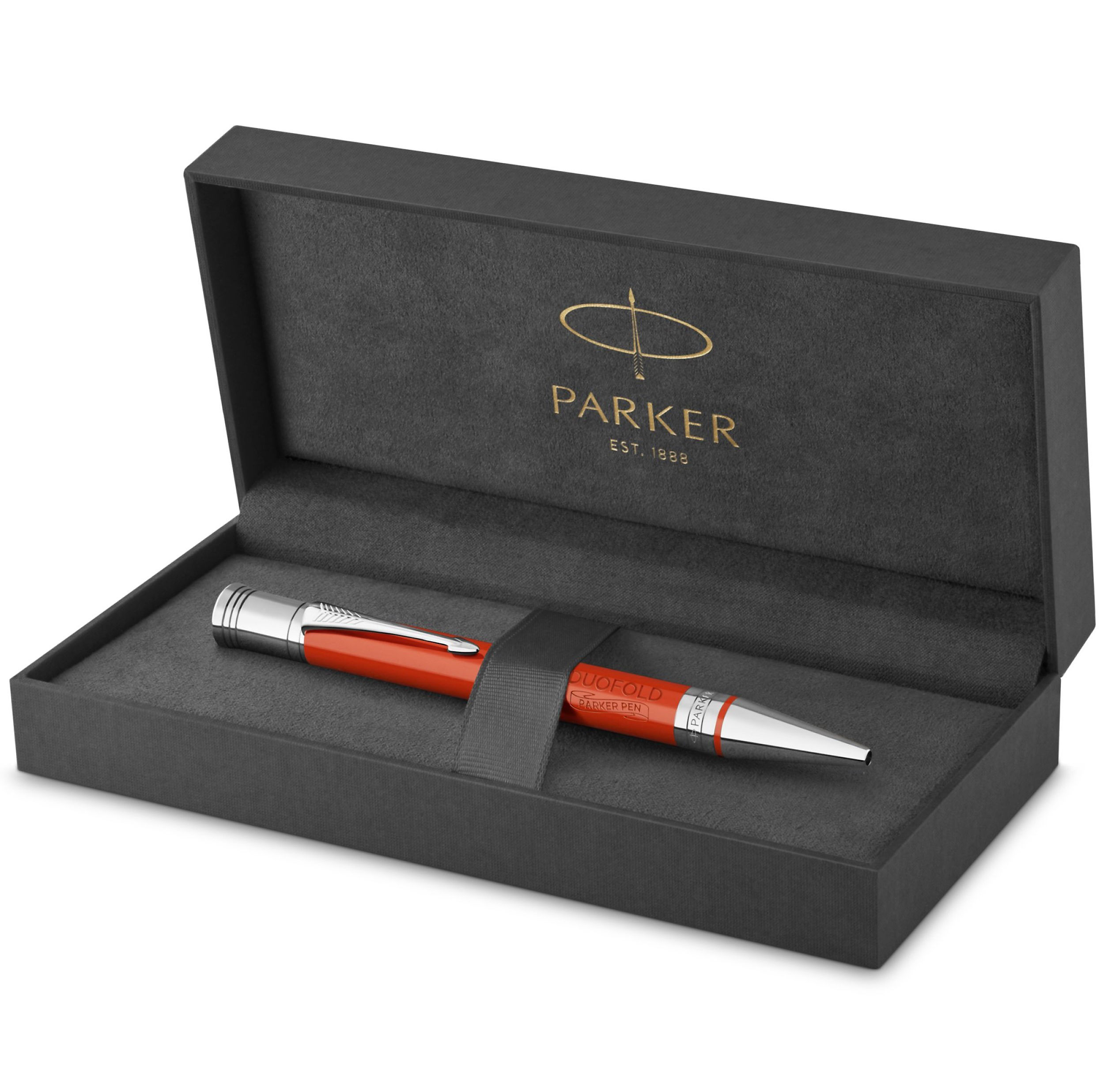 Stylo PARKER Duofold Prestige - Modèle Bille/roller Marbré Rouge, Neuf Ancien Stock