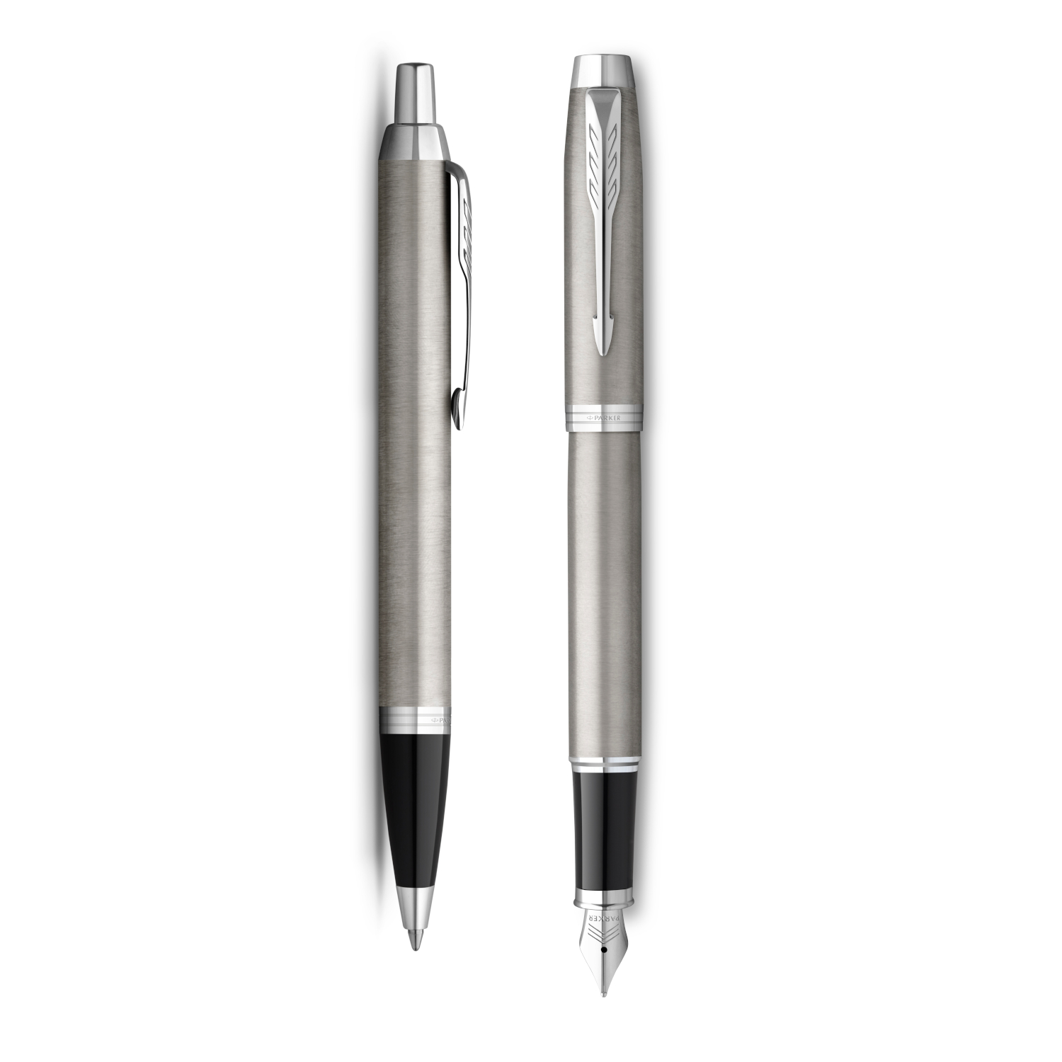 PARKER Sonnet Stylo plume, acier inoxydable, Plume fine, encre noire,  Coffret cadeau